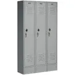 Global Industrial - 652065GY - Paramount Single Tier 3 Door Locker, 12Wx18Dx60H, Gray, Unassembled