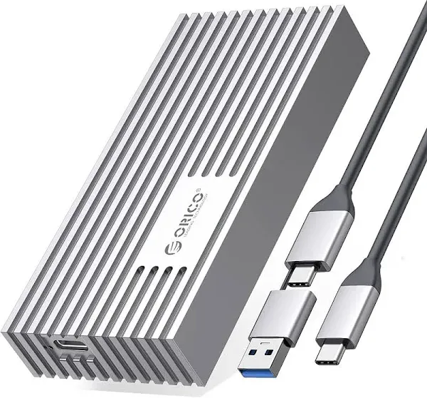 ORICO 40Gbps NVMe SSD Enclosure M.2 to USB-C Adapter for NVMe M-Key 4TB SSD 2280, Aluminum M2 NVME External SSD Case Compatible with Thunderbolt 3/4 USB3.2/3.1/3.0/Type-C M208C3-U4-SILVER