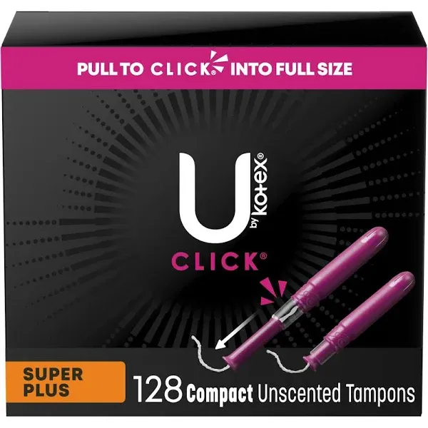 UbyKotex 2Super Plus 32 Ea. 1 Super  16 Click Compact Unscented Tampons Total 80