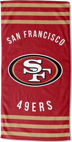 NFL San Francisco 49ers Beach Towel, 30&#034; x 60&#034;, Stripes