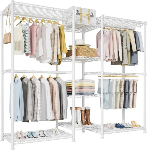 E4 Garment Rack, Freestanding Closet Organizer and Storage System, Heavy Duty...