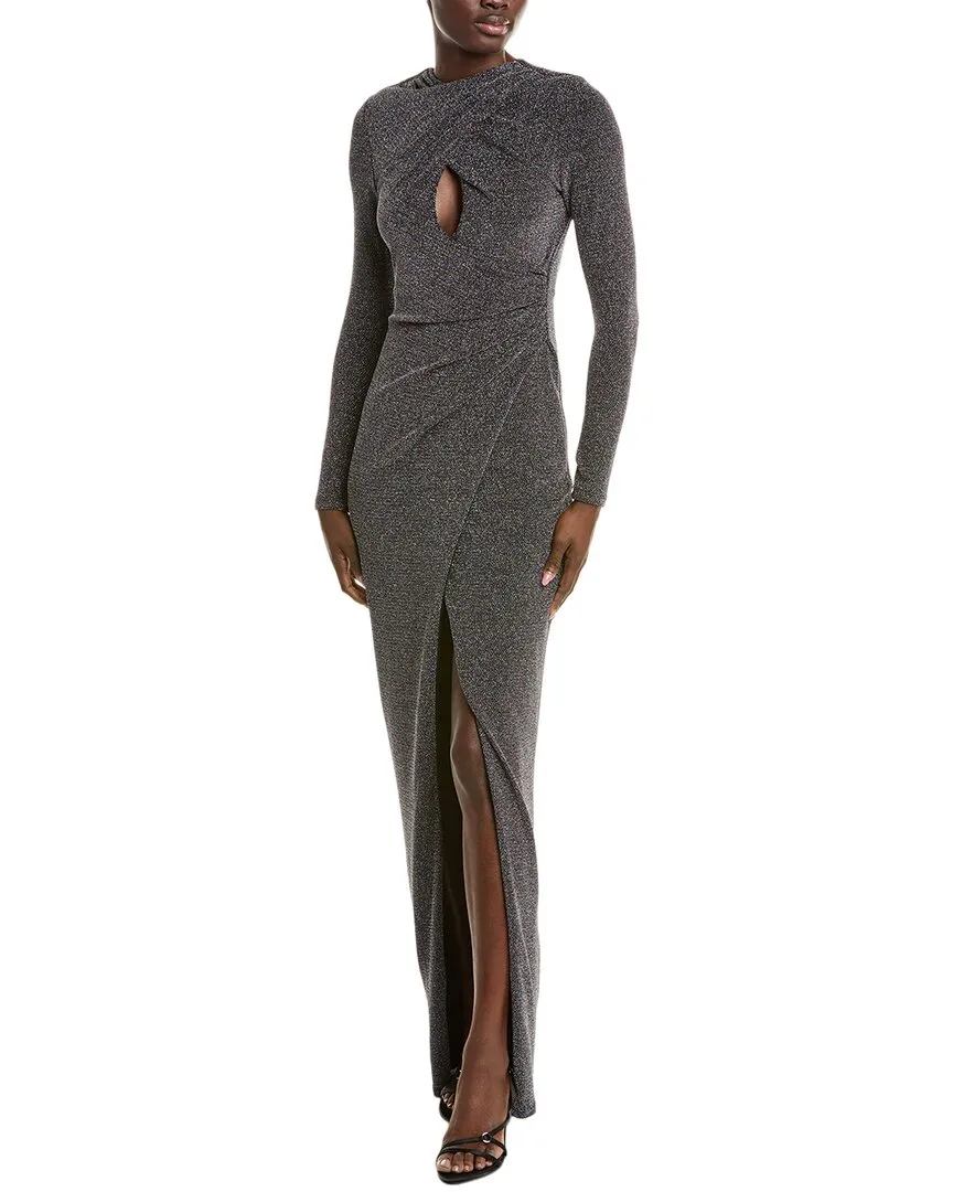 Cece Metallic Long Sleeve Gown