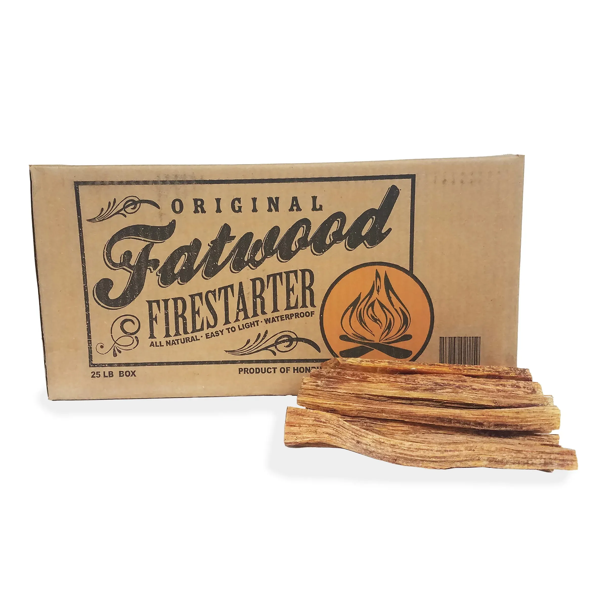 Pure Garden 25lb Box of Fatwood Pine Wood Fire Sticks for Starting Fires