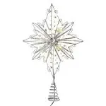 Kurt Adler (#AD2803) 30 Fairy Light Silver Star Treetop Tree Topper, 15.5"