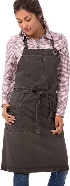 Chef Works Unisex Dorset Bib Apron One Size Pewter