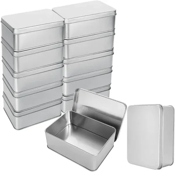 RHBLME 12 Pack Tin Box, 4.9 X 3.6 X 1.8 Inches Metal Box Cookie Tins with Lids