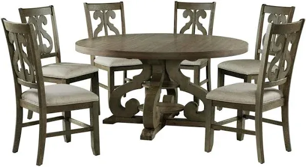 Picket House Furnishings Stanford Round 7PC Dining Set