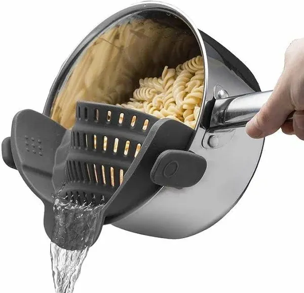 Kitchen Gizmo Snap N Strain Strainer, Clip On Silicone and