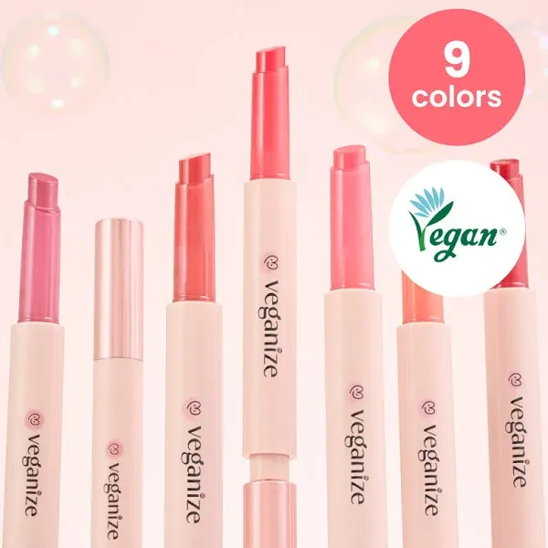 Veganize Collagen Lip Glass Balm | Hydrating Lip Balm in 9 Vibrant Colors | Moisturizing Lip Care Infused with Collagen Jelly Magic | No Animal Trial Lip Balm 0.06 oz (#8 Dried Rose)