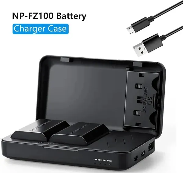 JYJZPB NP-FZ100 Battery Replacement and A7III Battery Charger for Sony A7 III, Sony Alpha A7R III, A7R IV, A9, A6600, Alpha 9S, A7R3 A7S III, A7R III