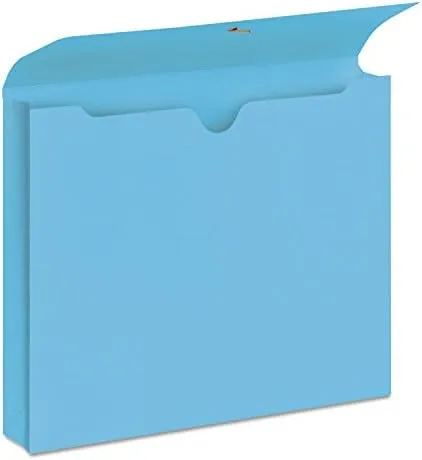 SMEAD Expandable Organizer: 9 1/2 in Ht, 11 3/4 in Wd, Colored Stock, Blue, Letter Paper Size, 10 PK