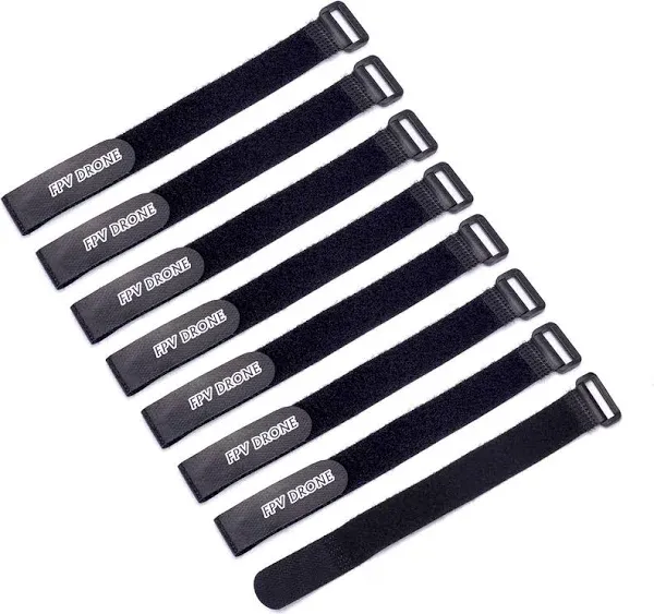 RC Lipo Battery Straps 20mm x 250mm Non-Slip Rubberized Battery Tie Down Straps for RC Drone Boat Car(8Pcs)