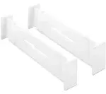 Whitmor Adjustable Organizers Drawer Dividers, Set of 2, White