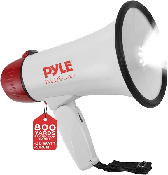 Pyle PMP37LED Pro Megaphone with Siren/Talk/LED Light