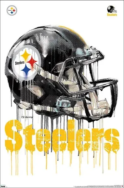 Trends International NFL Pittsburgh Steelers Drip Helmet Wall Poster