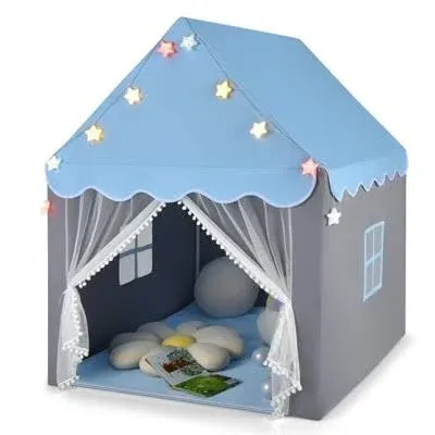 Costway Kids Playhouse Tent with Star Lights and Mat