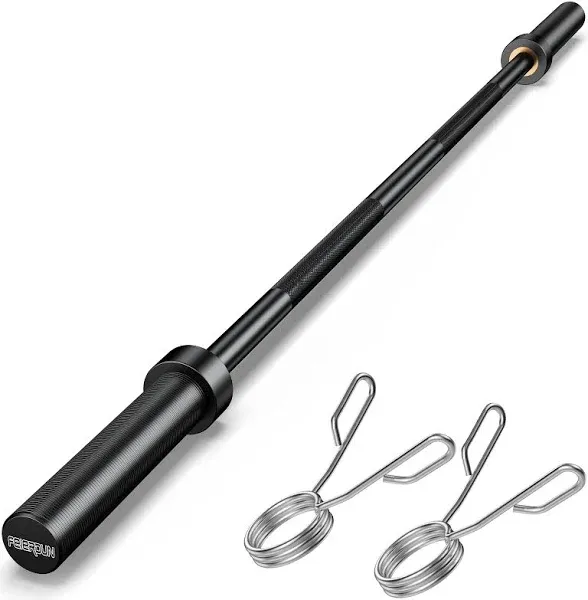 FEIERDUN Olympic Barbell EZ Curl Bar 47in/4ft/5ft/6ft/7ft for Weightlifting, Hip Thrusts, Squats and Lunges, Suitable for 2 inch Weight Plates,with