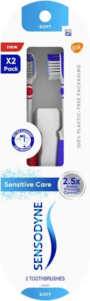 Sensodyne Sensitive Care Toothbrush, Soft, 2 Pack