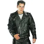 Xelement Men's B7100 Classic Top Grade Leather Motorcycle Biker Jacket