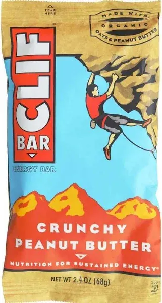 Clif Bar Energy Bars, Crunchy Peanut Butter, 2.4-Ounce Bars, 12 Count