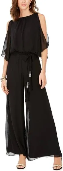 MSK Womens Cut-Out Blouson Jumpsuit