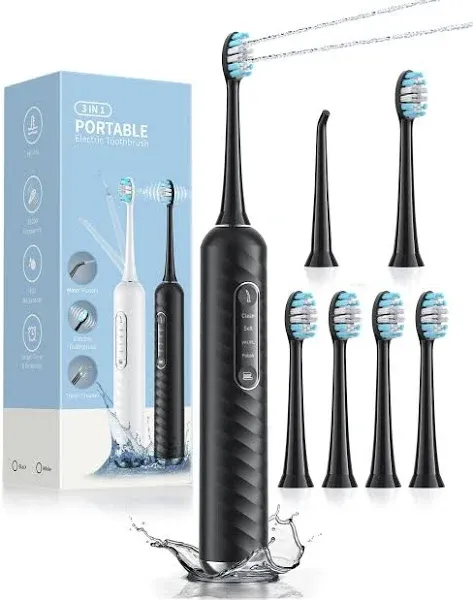 Duolosy Electric Toothbrush with Water Flosser, 3 in 1 Cordless Toothbrush and Water Flosser Combo for Multiple Users and Needs