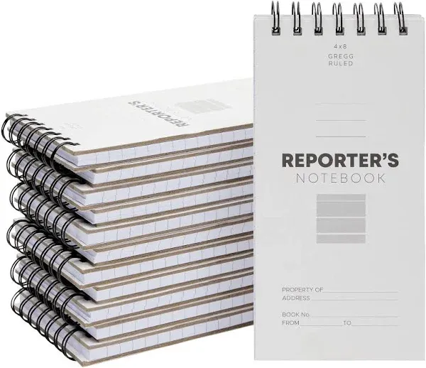 Juvale 12 Pack Reporters Notebook, Spiral Note Pad for Journalist, Detective (70 Sheets/140 Pages Per Book, 4x8 In)