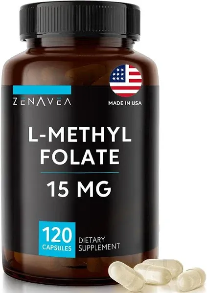 L Methylfolate 15Mg 120 Capsules Value Size Max Potency Optimized and Activated 