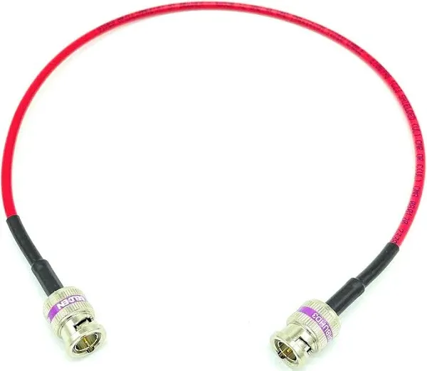 AV-Cables 12G 4K HD SDI BNC - BNC Cable Belden 4855R Mini RG59 (15ft, Red)