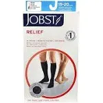 Jobst Relief 20-30 mmHg Compression Stockings, Thigh High Silicone Band, Closed Toe Black / Medium