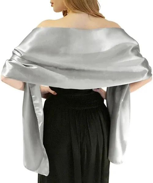 MLMW Women's Extra Long Satin Shawl Wraps