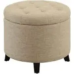 Convenience Concepts Designs4Comfort Storage Ottoman, Tan Fabric