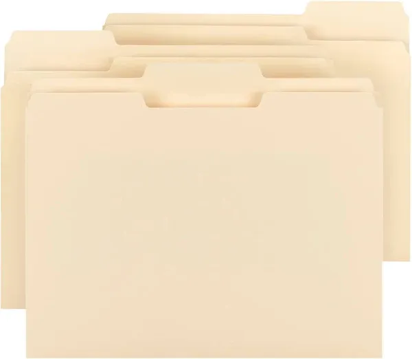 File Folders, 1/3 Ast Tab Cut, 1 Ply, Legal, 100/BX, MLA