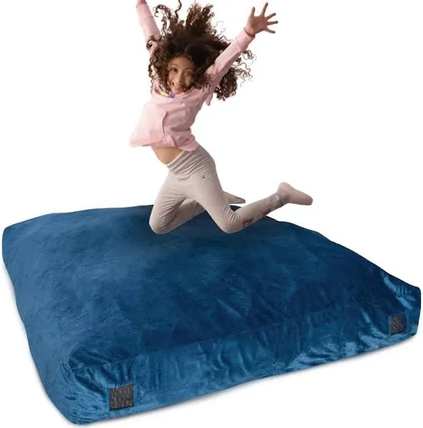 Milliard Crash Pad, Sensory Pad with Foam Blocks for Kids and Adults with Washable Cover (5 Feet x 5 Feet) Blue