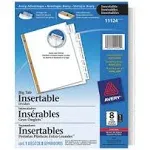 Avery Big Tab Insertable Dividers, 8 Clear Tabs, 1 Set (11124)