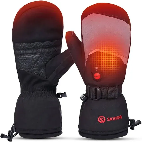 Heated Ski Gloves, Heated Mittens For Men Women, 7.4V Rechargeable Battery