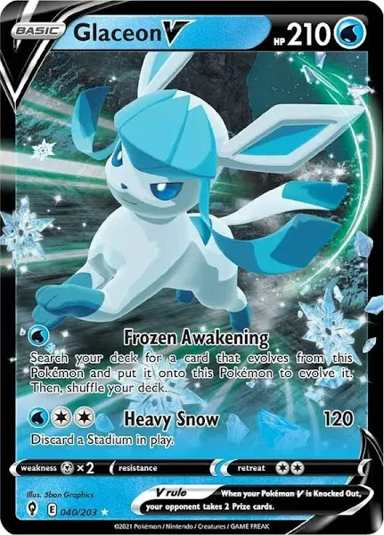 Glaceon V Evolving Skies Ultra Rare