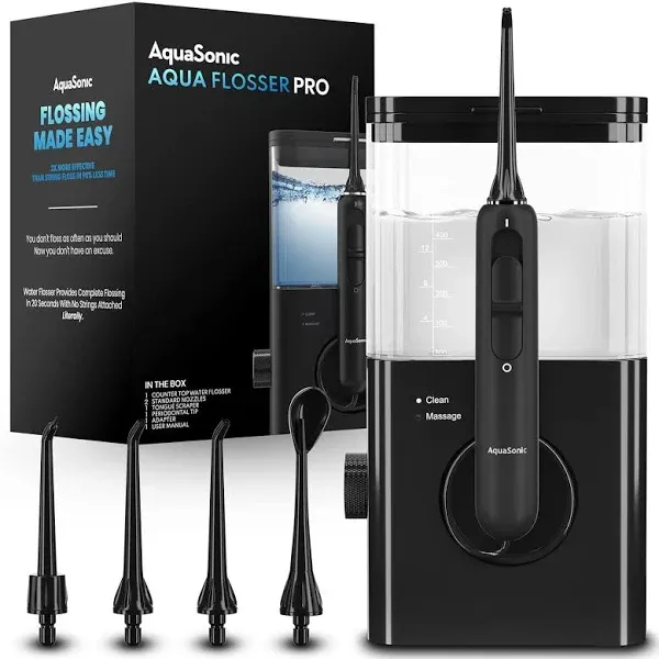 AquaSonic Aqua Flosser PRO Professional Water Flosser with Large Capacity Reservoir