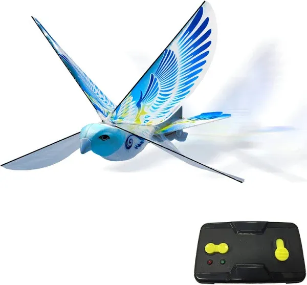 E Bird Pigeon Award Winning Blue Flying Bird 2.4 GHz RC- Control Range to 90 ft