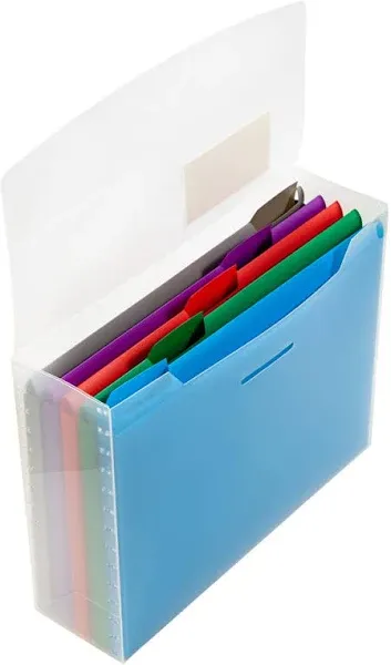 Files Storage Box, Clear Box &amp; Colored Files, 12.5 x 9.5 3.5 inches, Box Sold