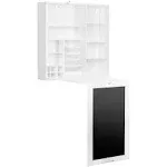 Utopia Alley Fold-Out Wall Mount Desk with Storage Cabinet and Shelves, White