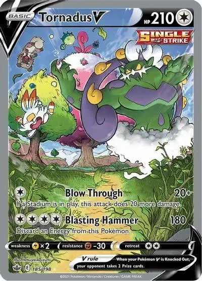 Pokemon SWSH06 Chilling Reign Tornadus V Holofoil / Damaged