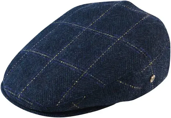 Men's Herringbone Wool Blend Flat Ivy Newsboy Hat