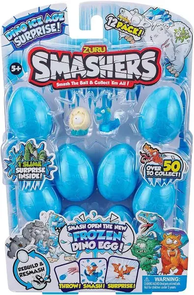 Smashers Dino Ice Age 12-Pack Smash Eggs by ZURU (7458-S001) , Blue