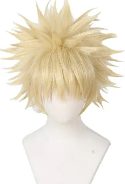 Anime Cosplay Wig Short Blonde Hair Halloween Costume Full Wig