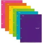 Five Star Four-Pocket Portfolio, 11 x 8.5, Assorted Colors, Trend Design, 6/Pack