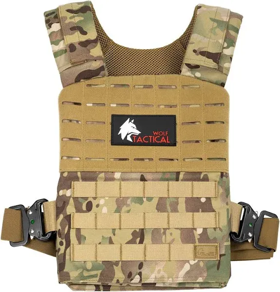 WOLF TACTICAL Adjustable Weighted Vest – Wods, Strength and Endurance Training, 