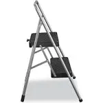 Cosco 2-Step Folding Steel Step Stool 200lbs Cool Gray