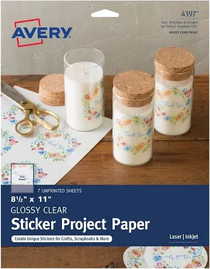 Avery Full-Sheet Sticker Project Paper