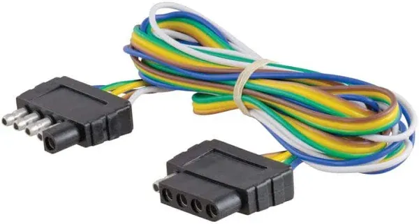 Curt 5-Way Flat Connector Plug and Socket with 72" Wires